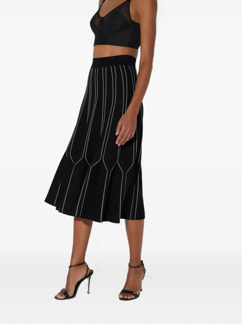 Elisabetta Franchi Origami gebreide rok Zwart