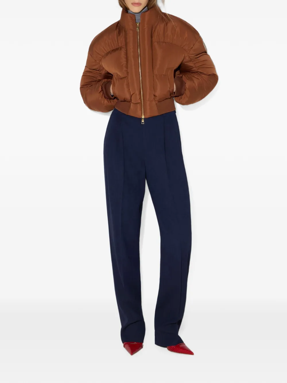 Elisabetta Franchi Voile donsjack Bruin