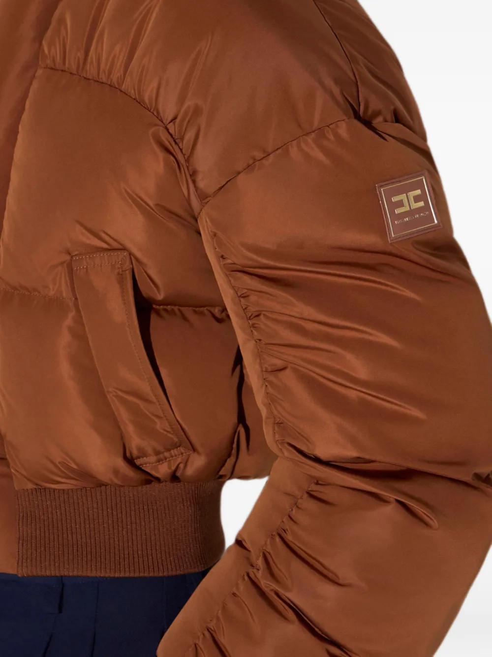 Elisabetta Franchi Voile donsjack Bruin