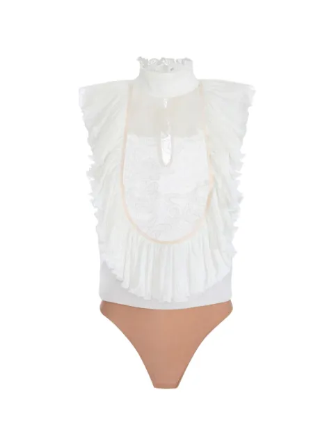 Elisabetta Franchi body de georgette y encaje