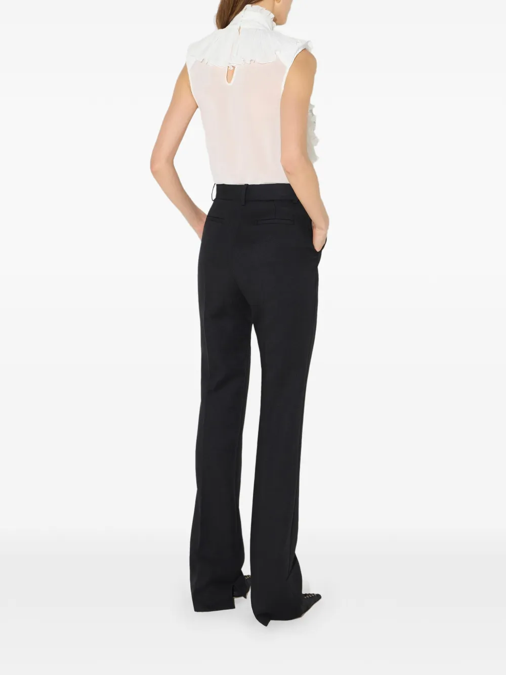 Elisabetta Franchi Body van georgette en kant Wit