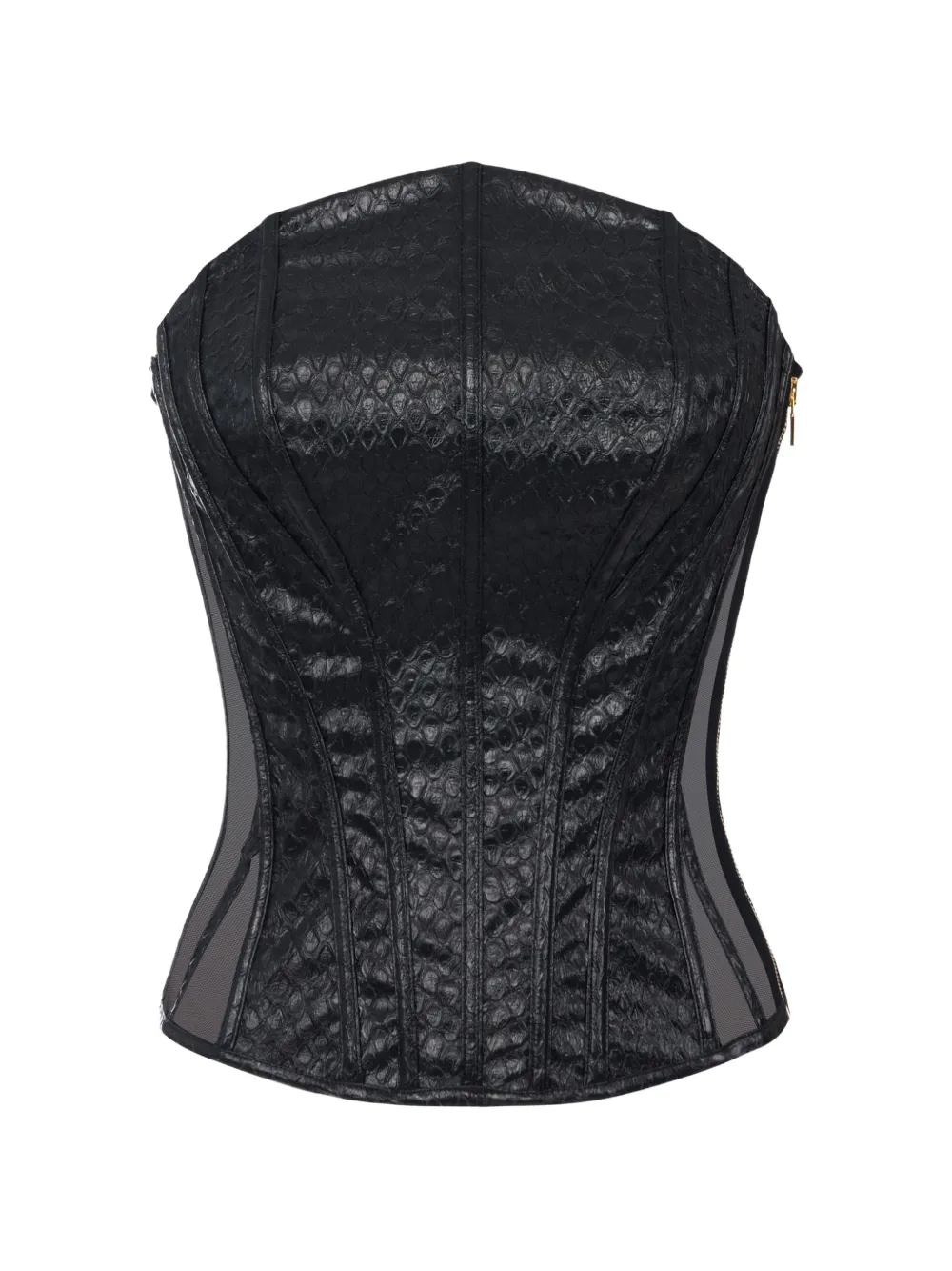 Elisabetta Franchi haut bustier à motif écailles de poisson - Noir Elisabetta Franchi haut bustier à motif écailles de poisson - Noir