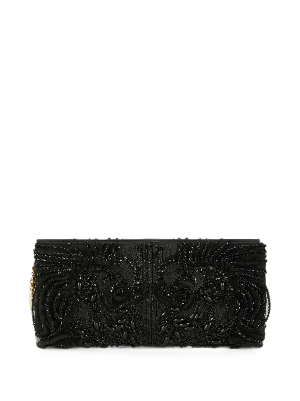 Elisabetta Franchi Satijnen clutch met geborduurde kralen Zwart