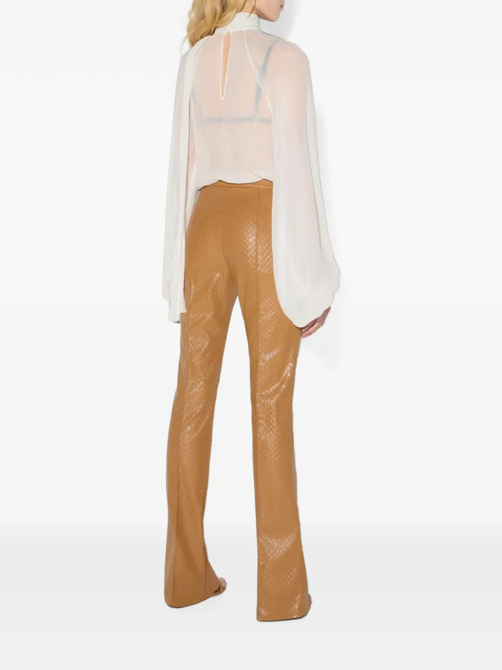 Elisabetta Franchi Body van crepon stof met sjerp Wit