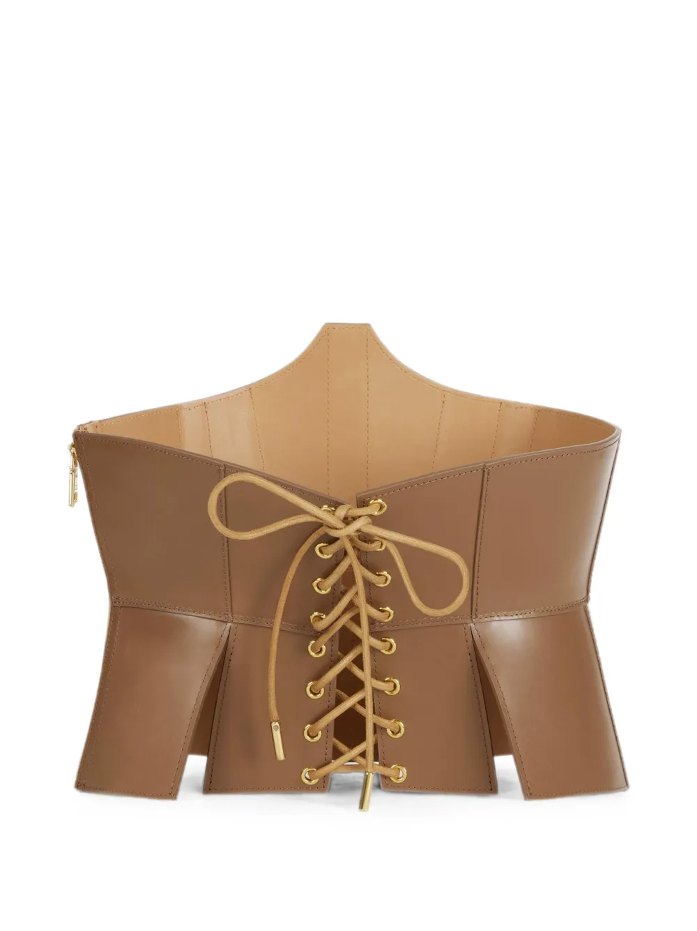 Elisabetta Franchi Bustier riem met rits Bruin