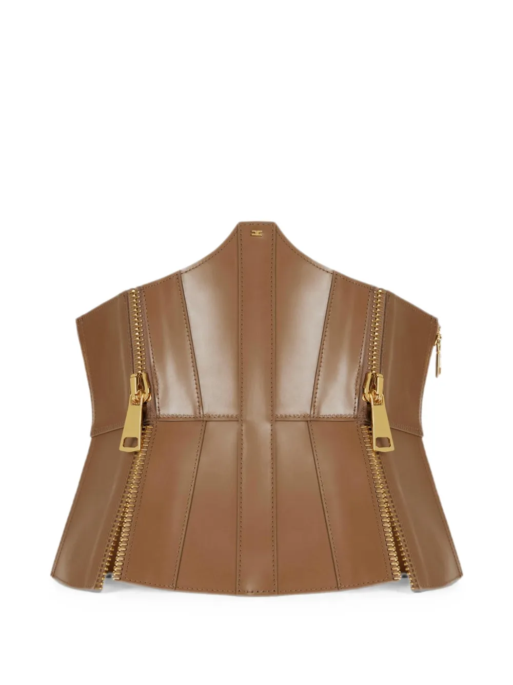 Elisabetta Franchi bustier belt with zip - Brown