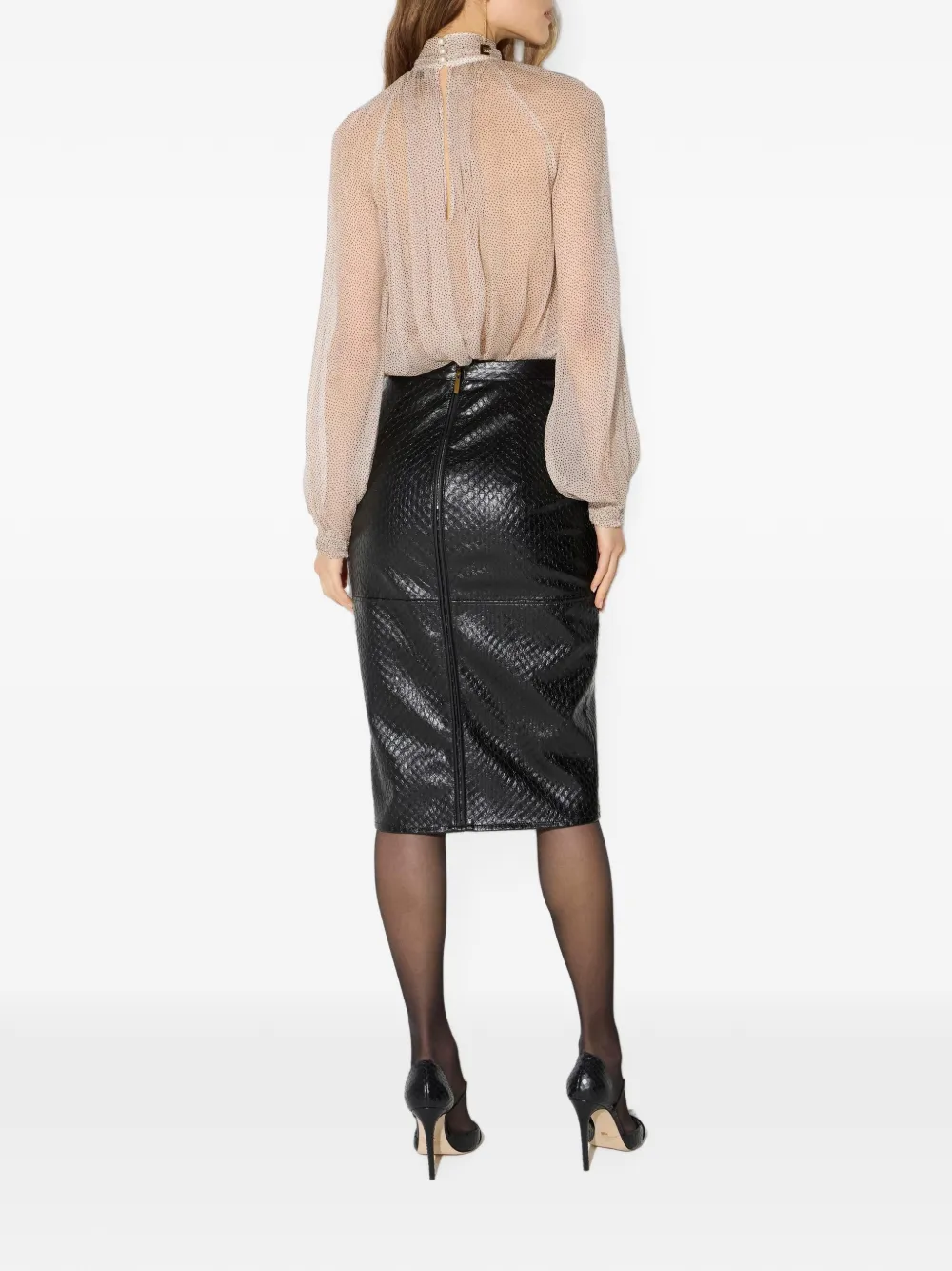 Elisabetta Franchi Rok met vissenpatroon Zwart