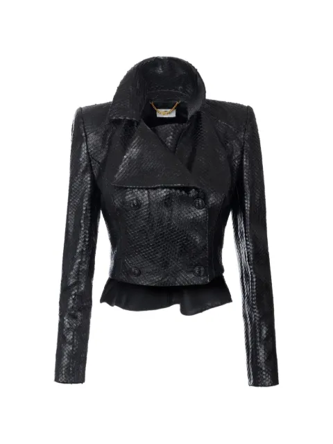 Elisabetta Franchi chaqueta cuero con motivo de escamas de pez