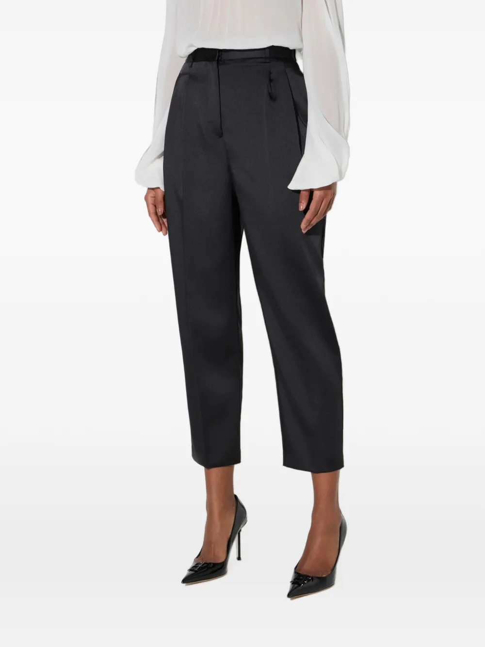 Elisabetta Franchi Satijnen stretch broek Zwart