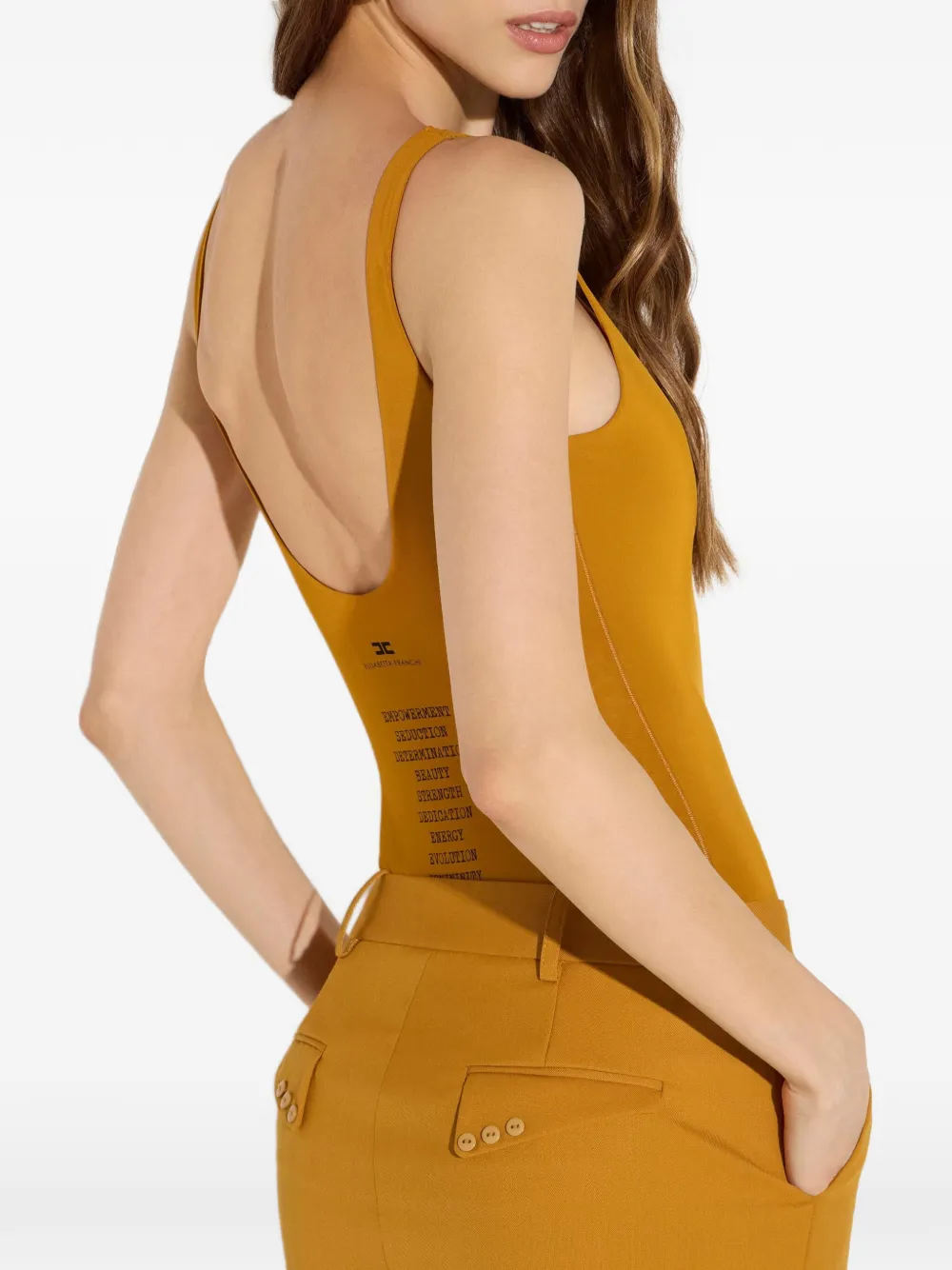 Elisabetta Franchi クレープ ボディスーツ | イエロー | FARFETCH JP