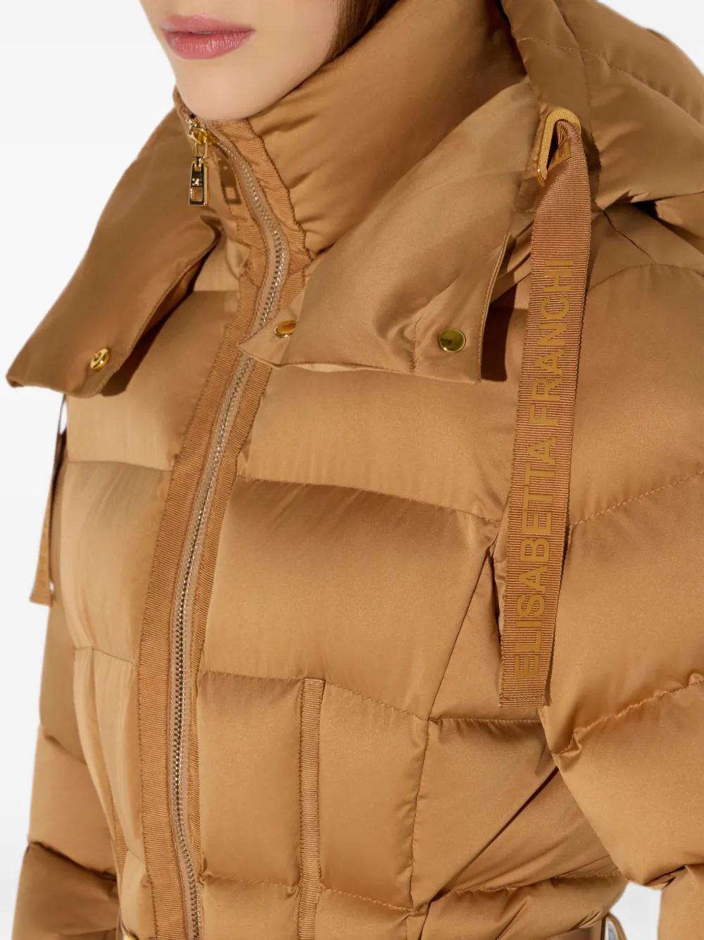 Elisabetta Franchi Voile donsjack Beige