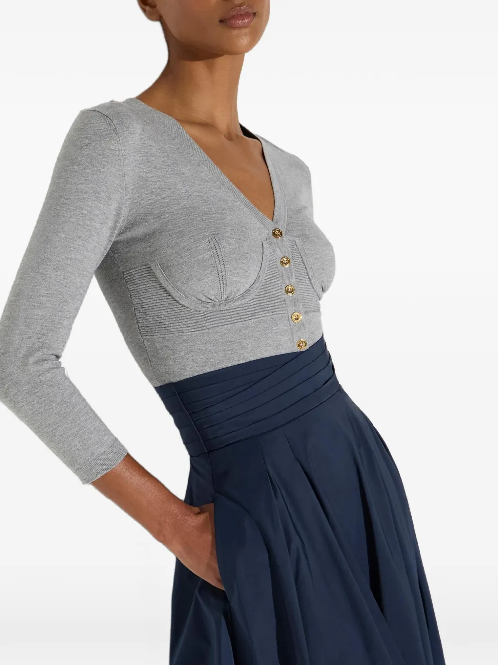 Elisabetta Franchi Gebreid vest in bustier-stijl Grijs