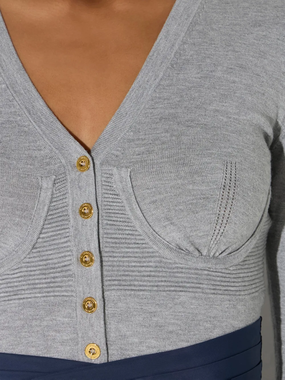 Elisabetta Franchi Gebreid vest in bustier-stijl Grijs
