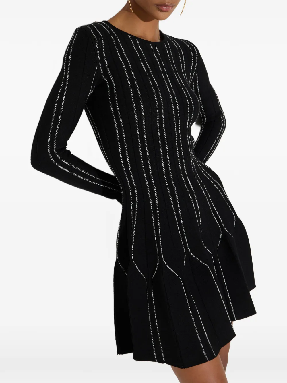 Elisabetta Franchi Origami mini-jurk van gebreid materiaal Zwart