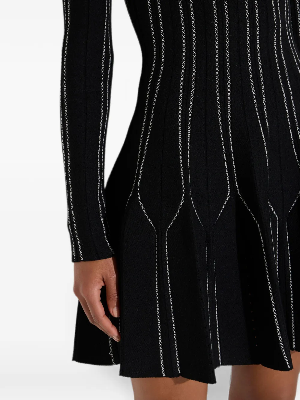 Elisabetta Franchi Origami mini-jurk van gebreid materiaal Zwart
