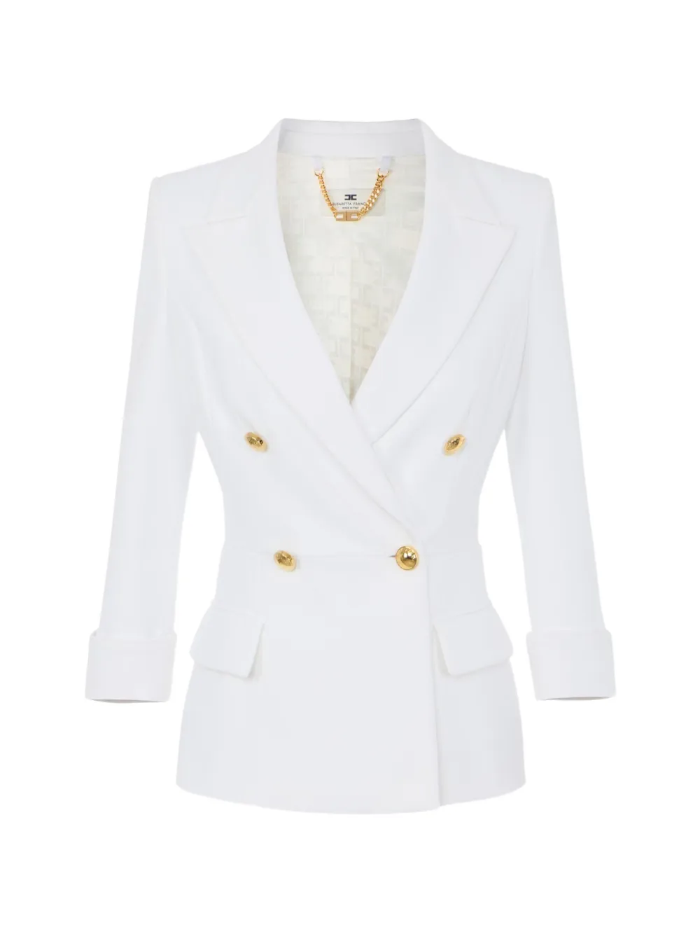 Elisabetta Franchi jacket in double layer stretch crêpe fabric - Weiß