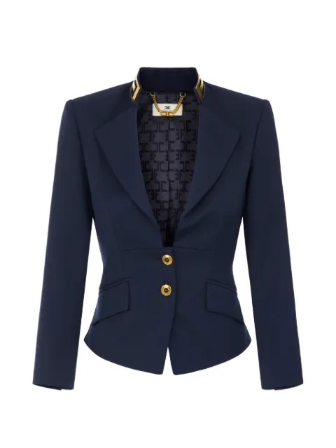 Elisabetta Franchi chamarra en tela de gabardina con cuello de joya