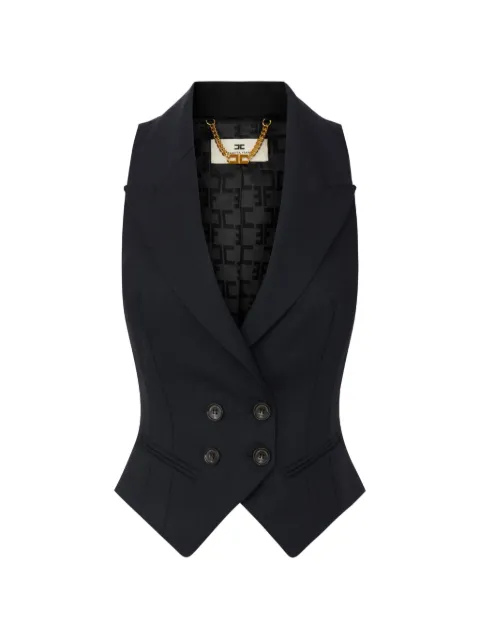 Elisabetta Franchi chaleco con doble botonadura y letras estampadas