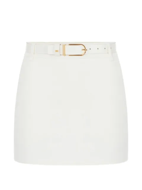 Elisabetta Franchi double-layer crêpe miniskirt with belt