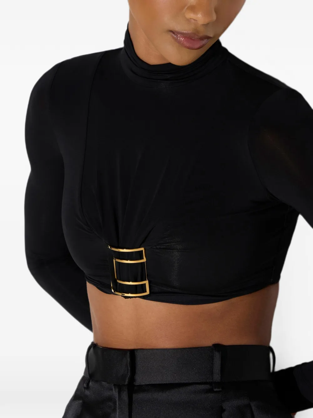Elisabetta Franchi Body van crêpe jersey met verfraaid detail Zwart