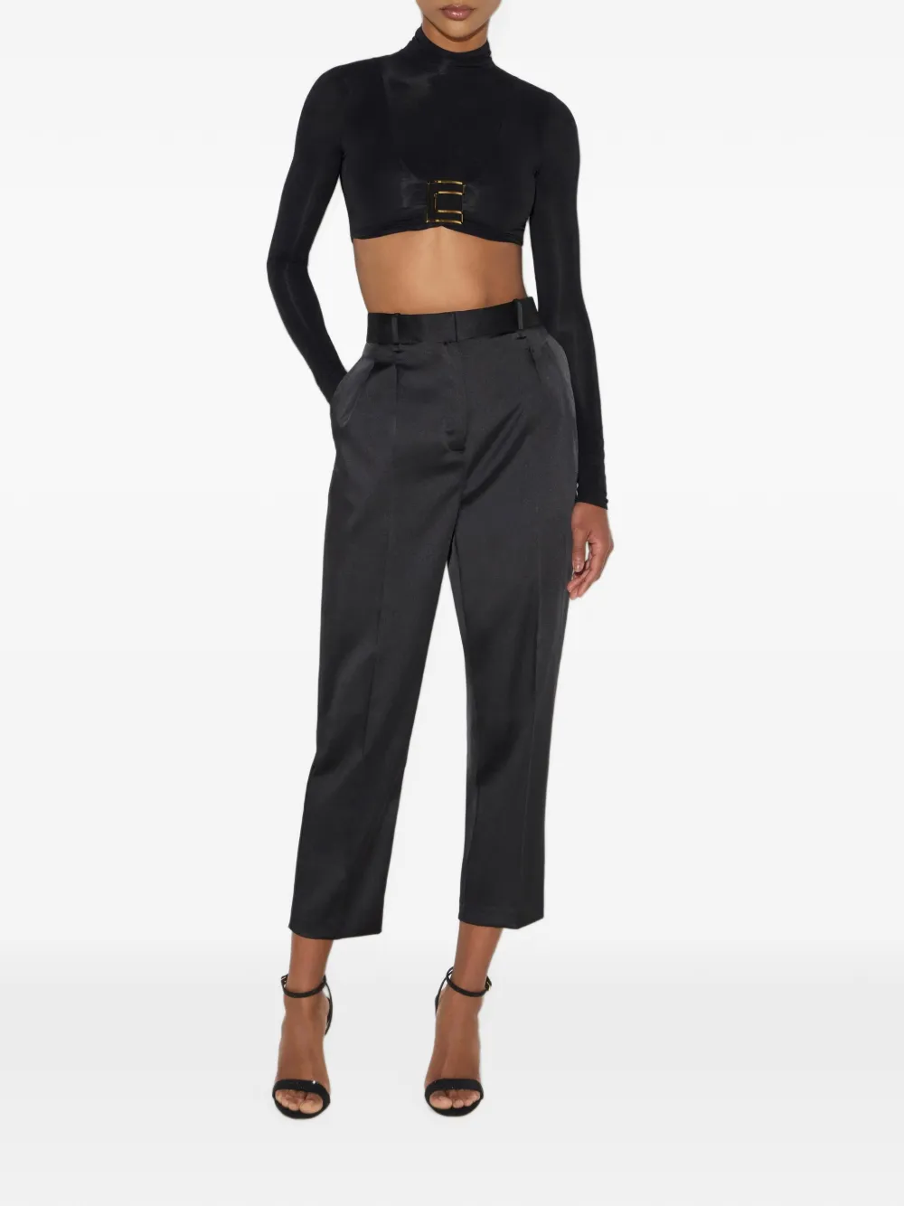 Elisabetta Franchi Body van crêpe jersey met verfraaid detail Zwart