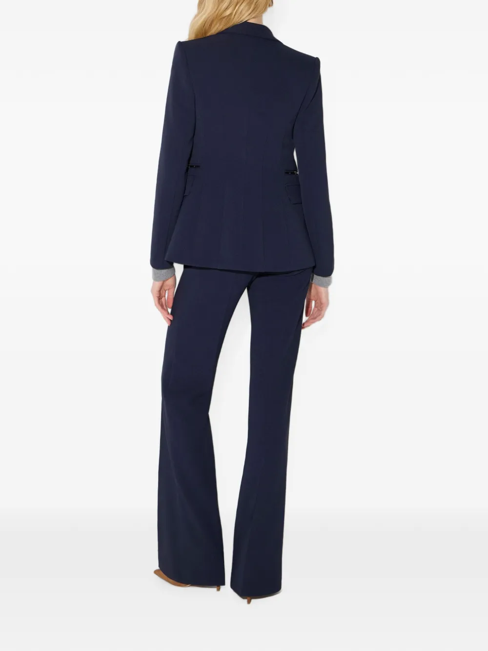 Elisabetta Franchi Broek van gelaagd stretch crêpe Blauw