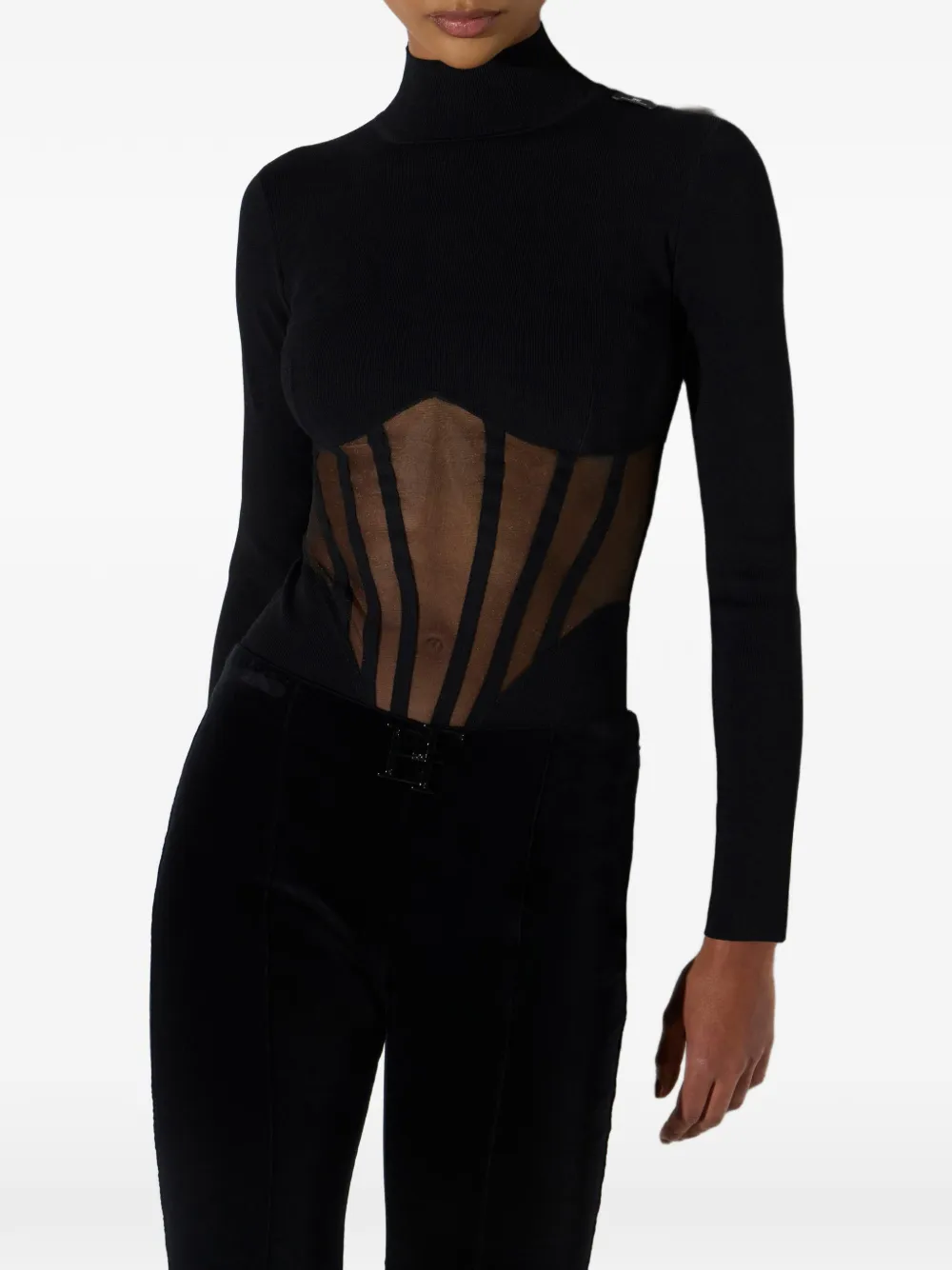 Elisabetta Franchi Gebreide body Zwart