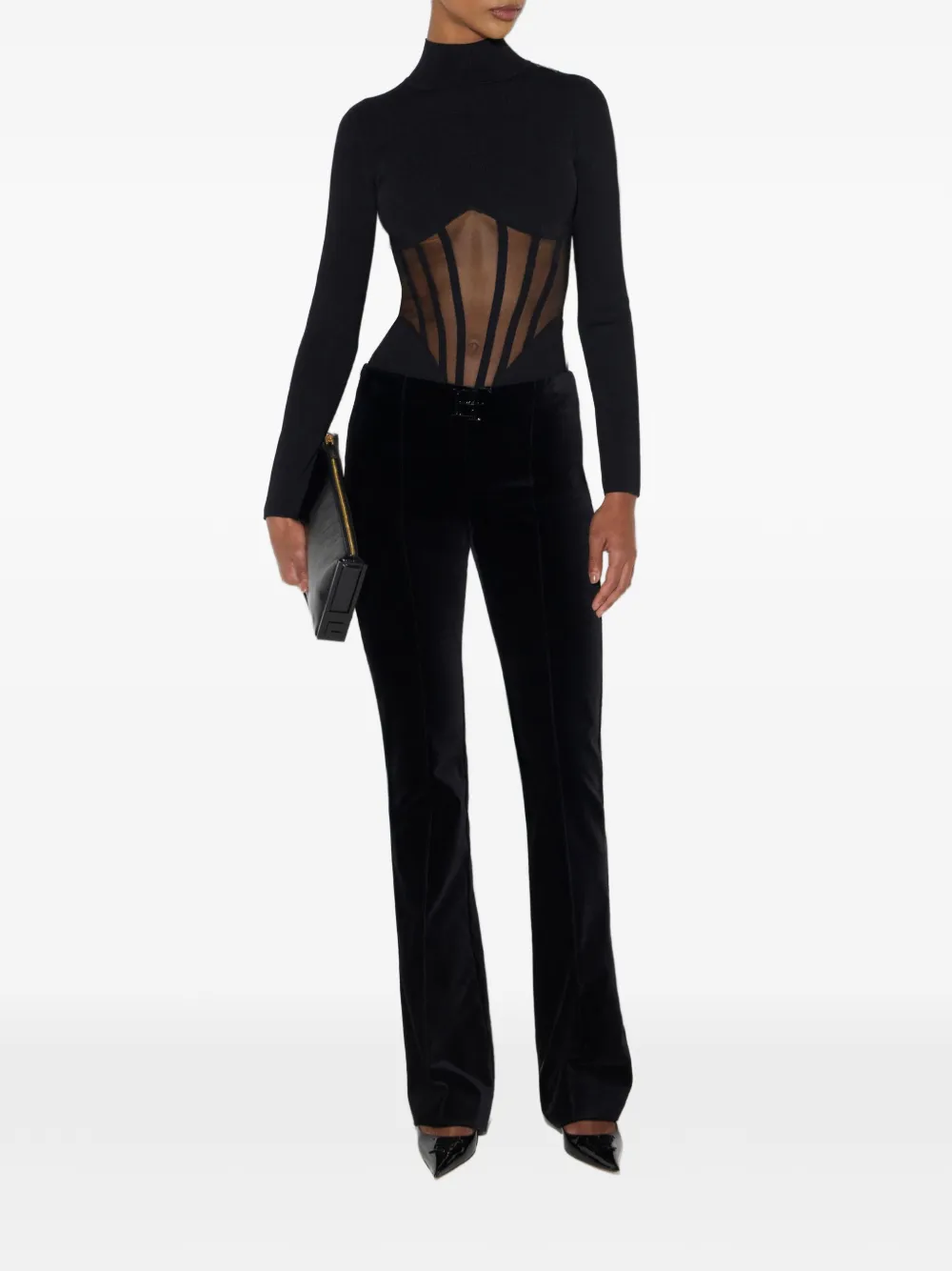Elisabetta Franchi Gebreide body Zwart