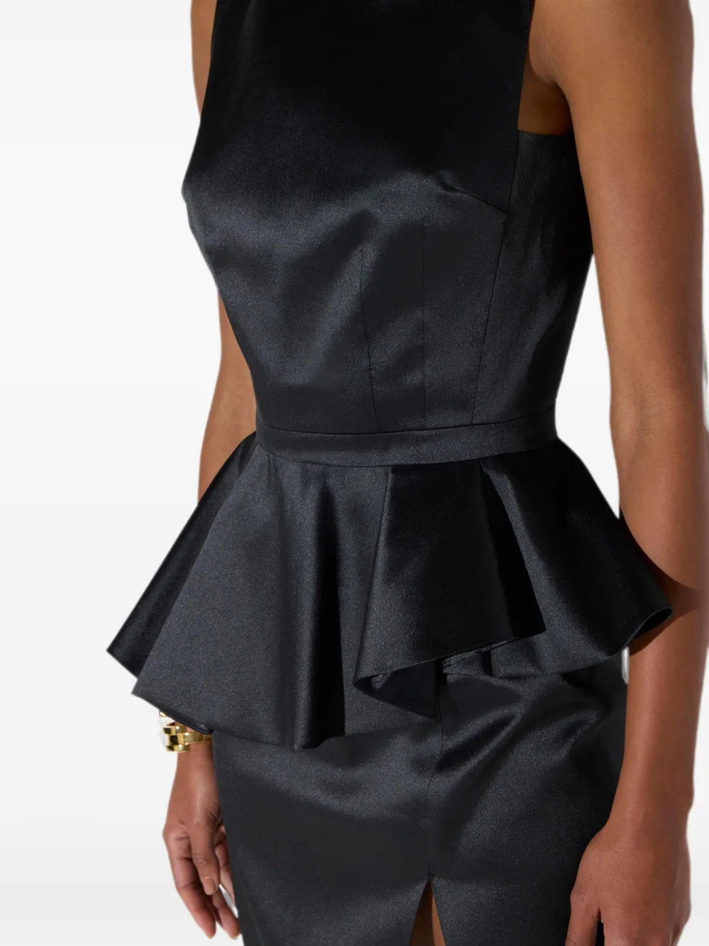 Elisabetta Franchi Mini-jurk van gazar met ruches Zwart