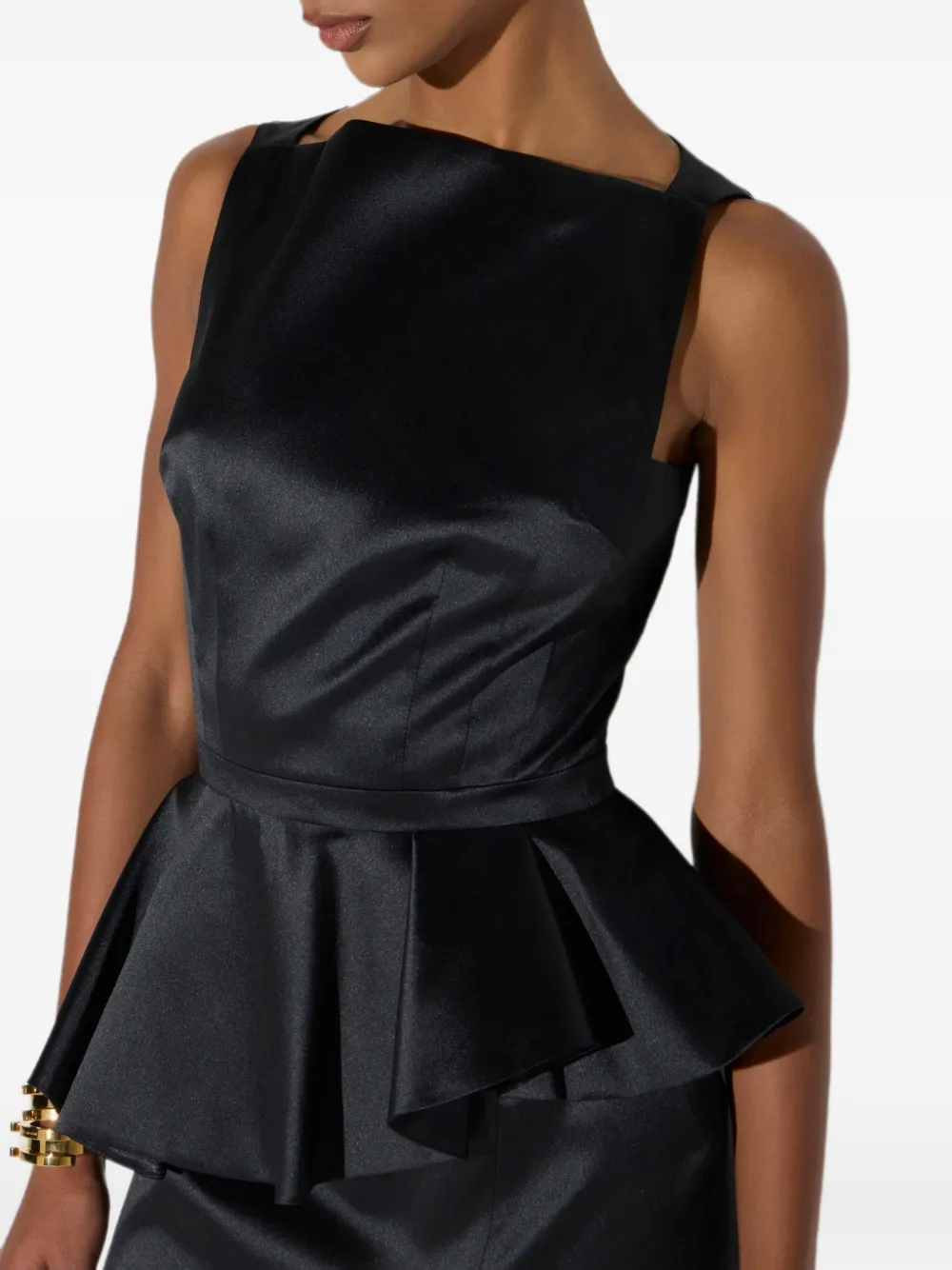Elisabetta Franchi Mini-jurk van gazar met ruches Zwart