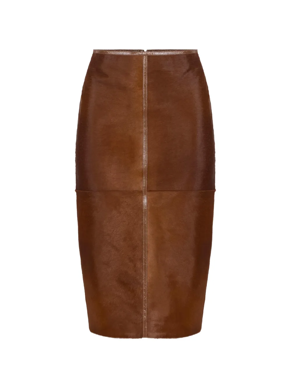 Elisabetta Franchi Rok van koeienleer met vinyl afwerking Bruin