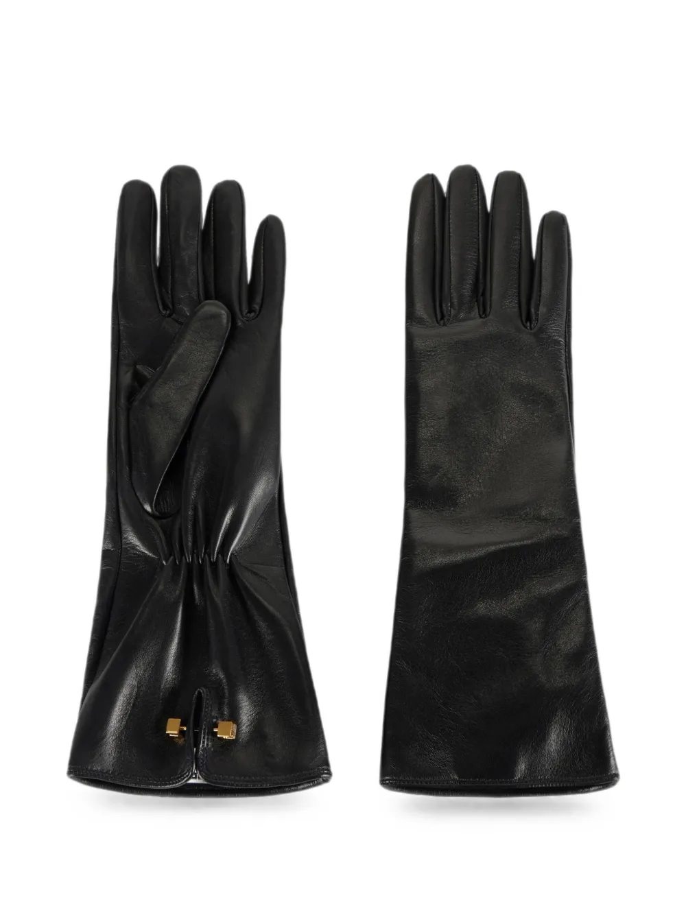 Elisabetta Franchi Guanti in nappa con piercing - Nero