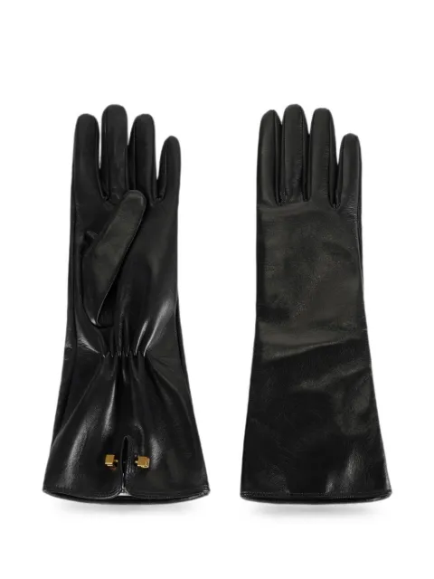 Elisabetta Franchi guantes de piel de napa con perforaciones