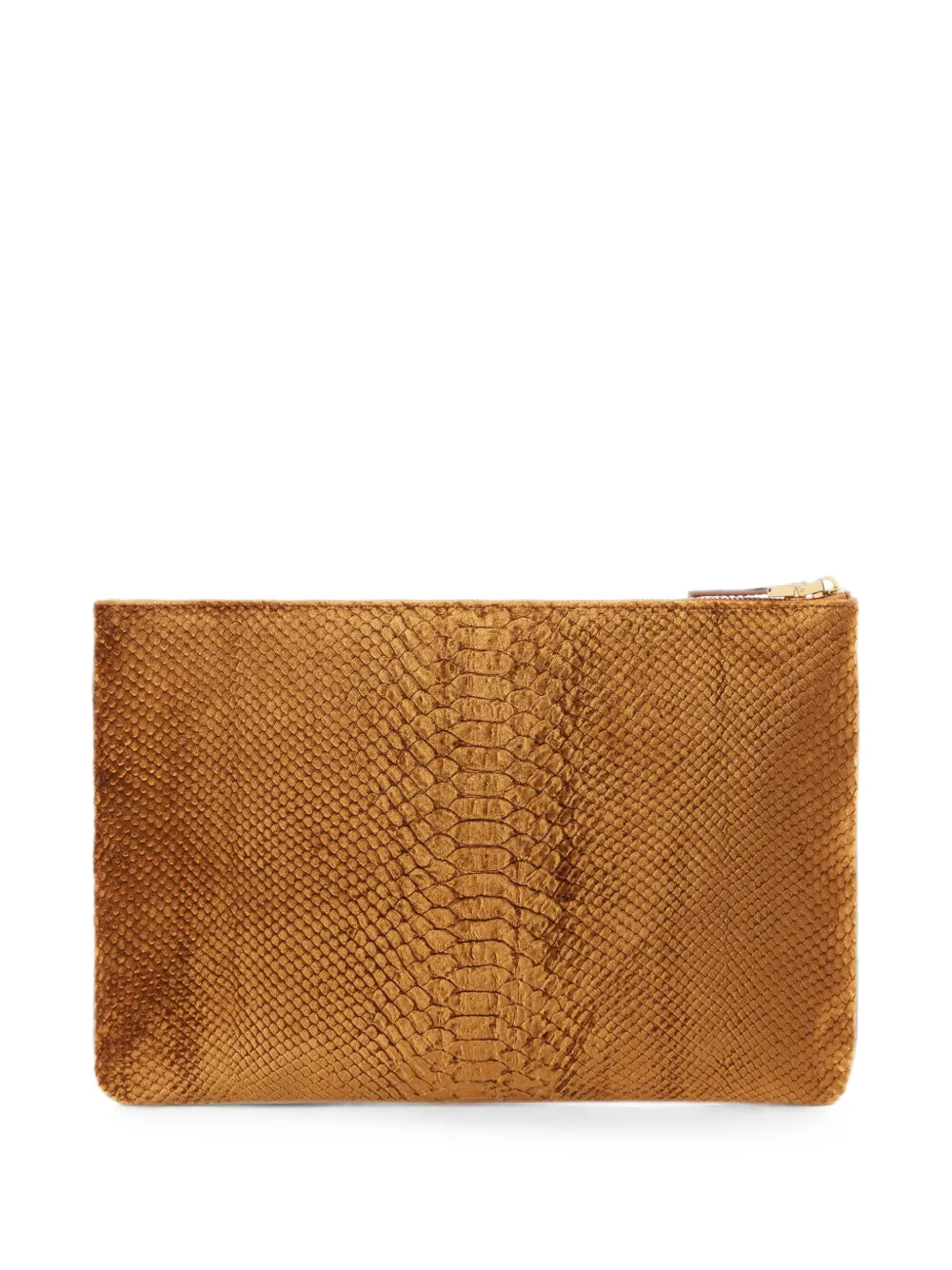 Elisabetta Franchi Fluwelen clutch met krokodillen-print Bruin