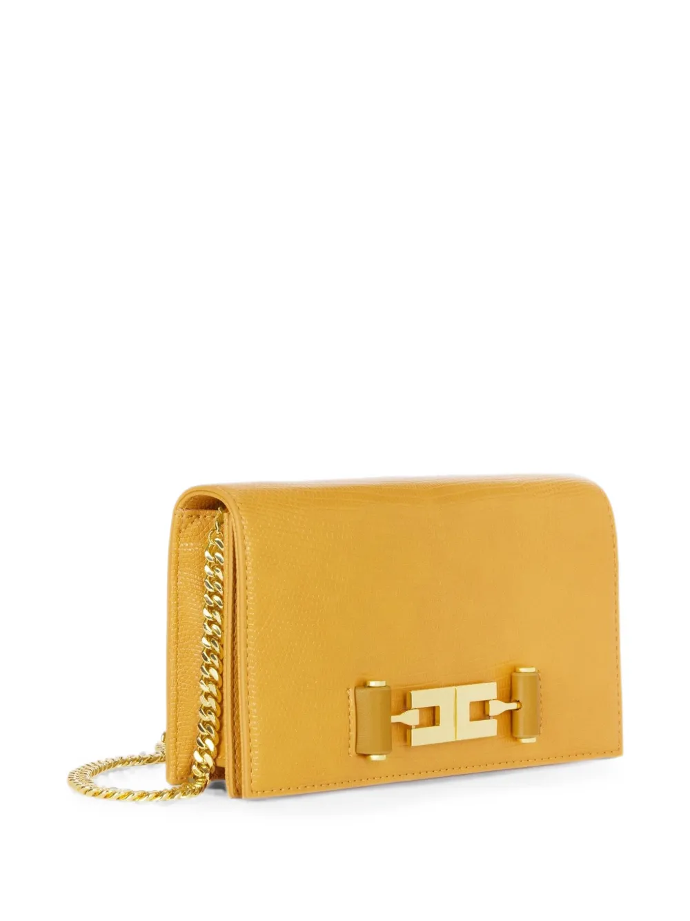 Elisabetta Franchi Schoudertas met groumette ketting Geel