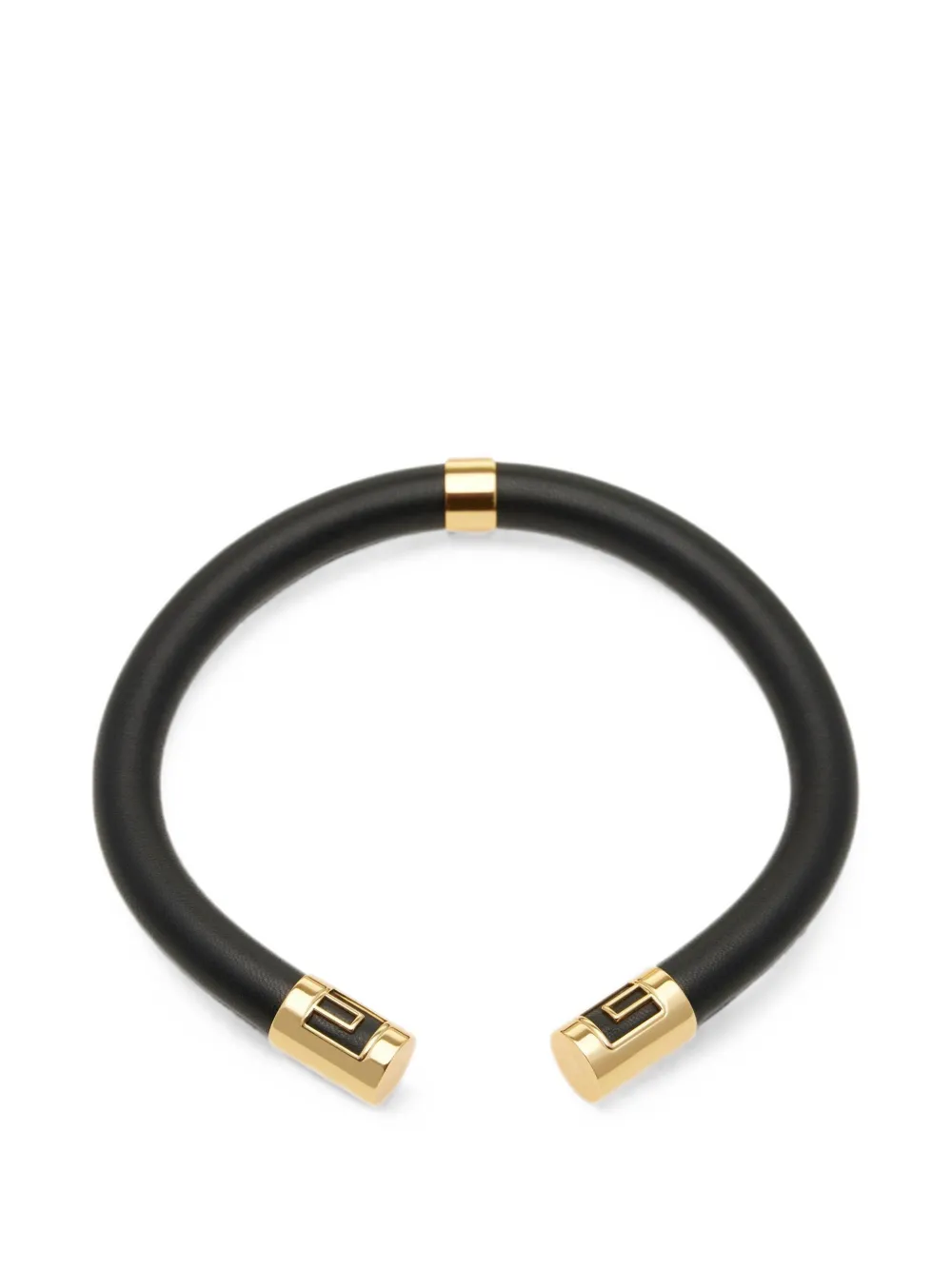 Elisabetta Franchi tube necklace with logos - Gold