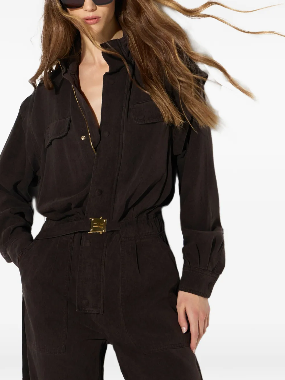 Elisabetta Franchi Tuta intera denim - Marrone