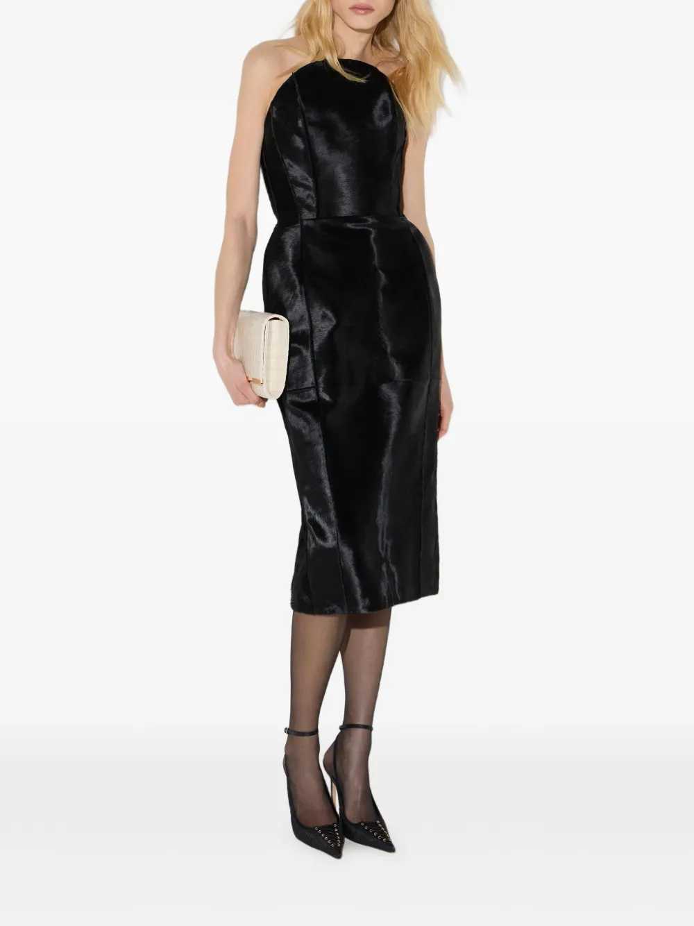 Elisabetta Franchi Leren jurk Zwart