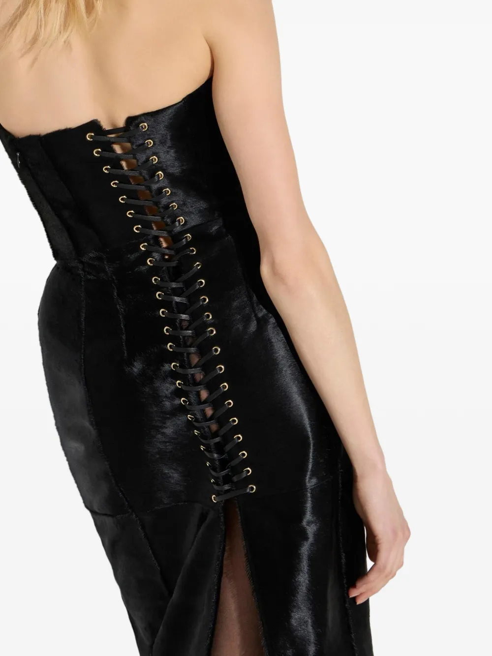 Elisabetta Franchi Leren jurk Zwart