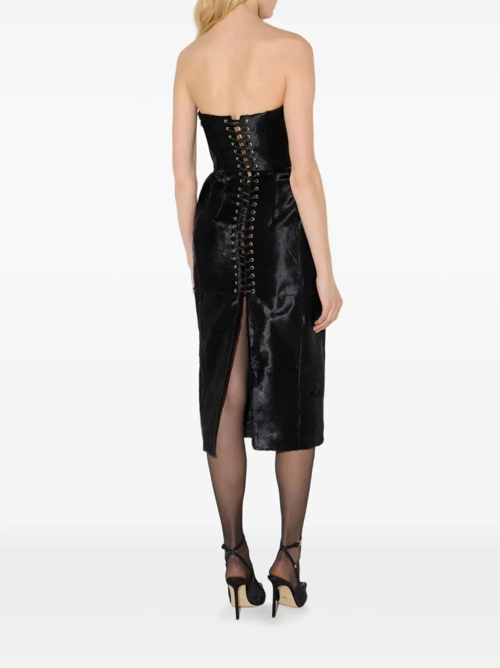Elisabetta Franchi Leren jurk Zwart