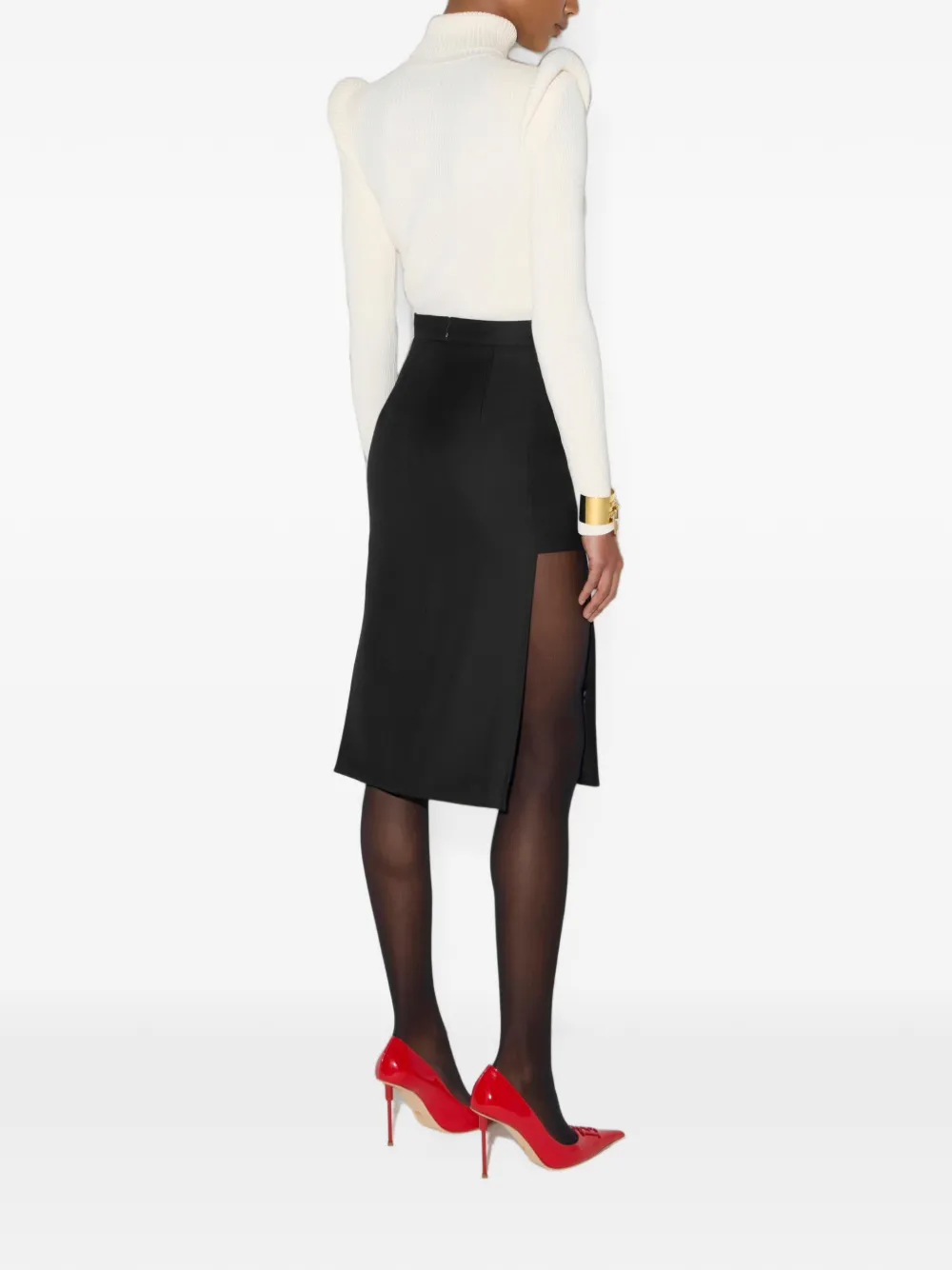 Elisabetta Franchi Cool wollen rok Zwart