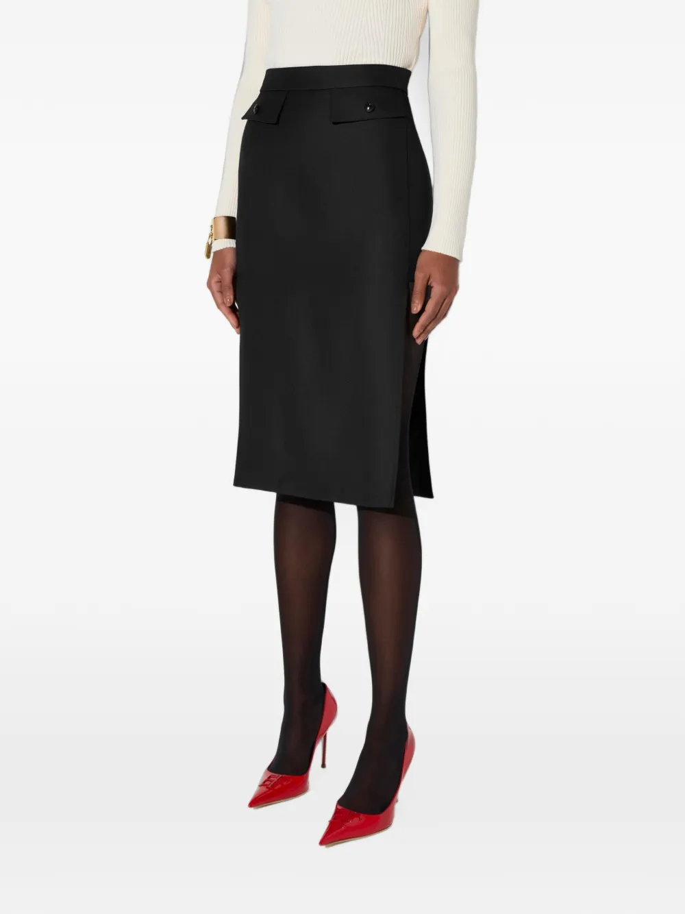 Elisabetta Franchi Cool wollen rok Zwart