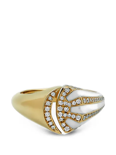 Falamank diamond enamel-detail ring