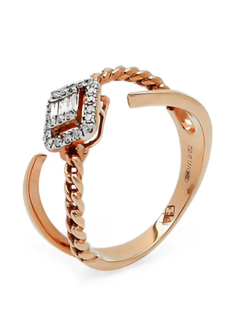 Almas Alaniqa Jewellery pendientes con diseño retorcido y diamantes