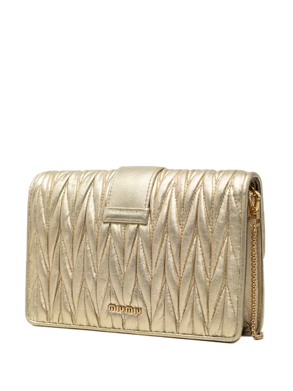 Miu Miu Pre-Owned 2010-2026 Metallic Matelasse Nappa Crystal