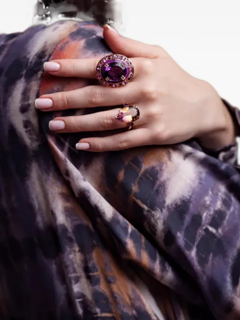 ZOME anillo con ametrina de corte pera