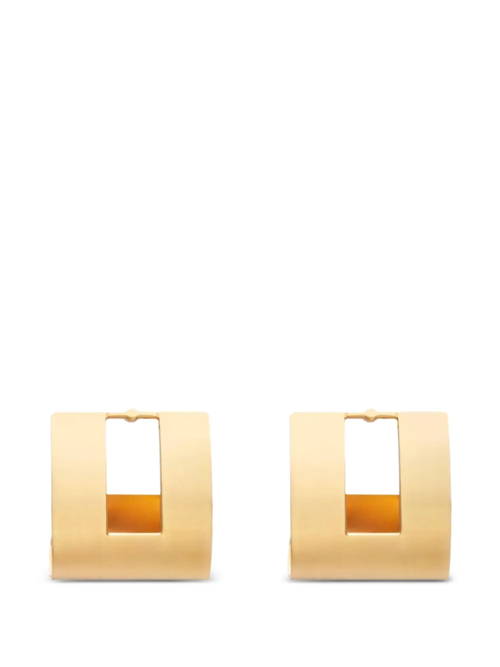 Elisabetta Franchi curved earrings with logo - Oro