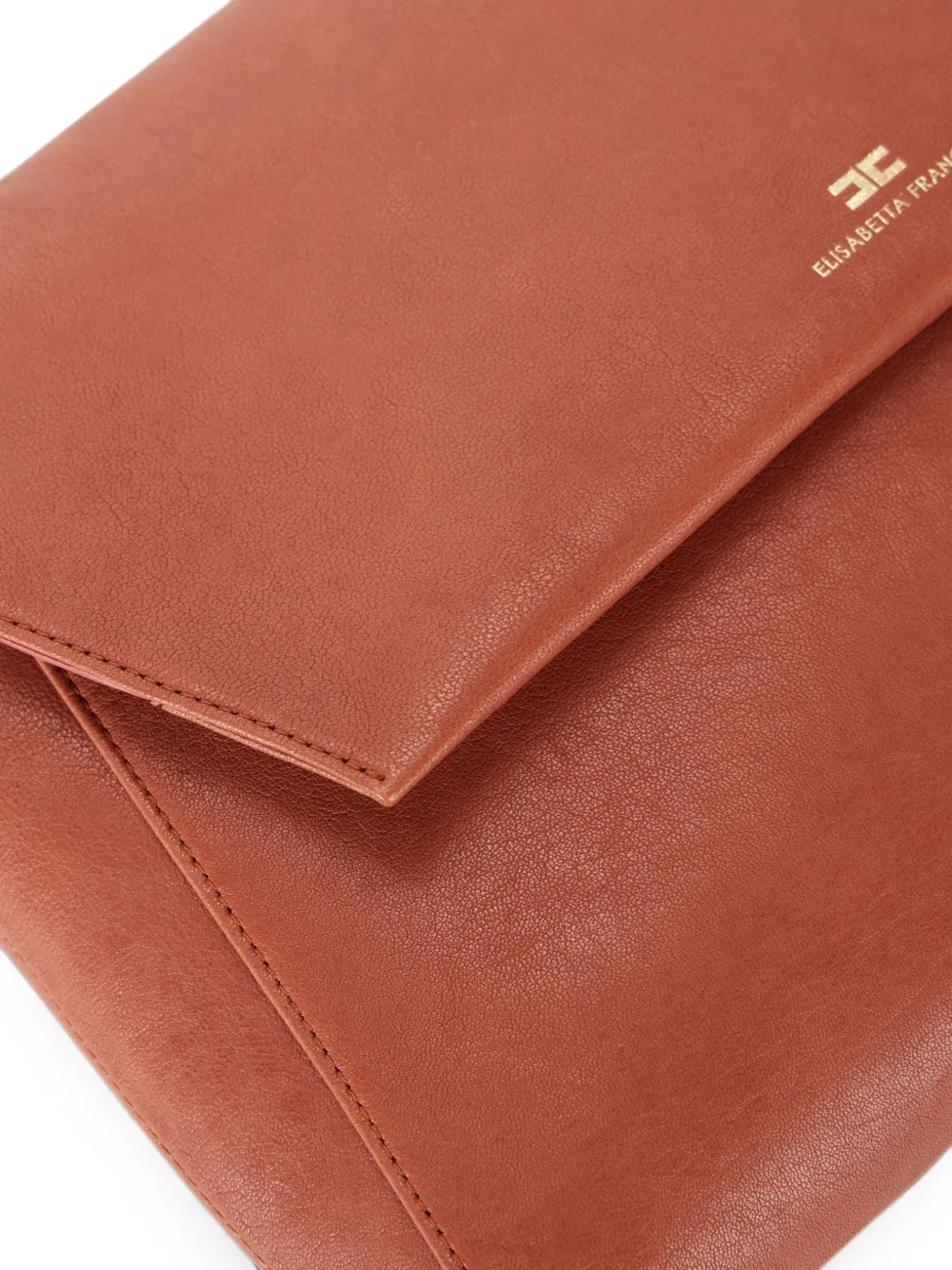 Elisabetta Franchi Leren clutch Bruin
