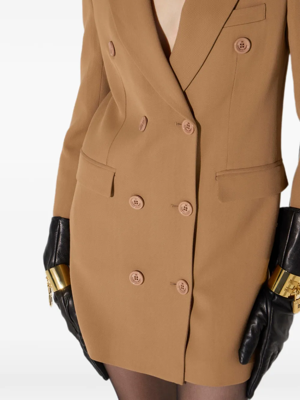 Elisabetta Franchi Gabardine jurk Beige