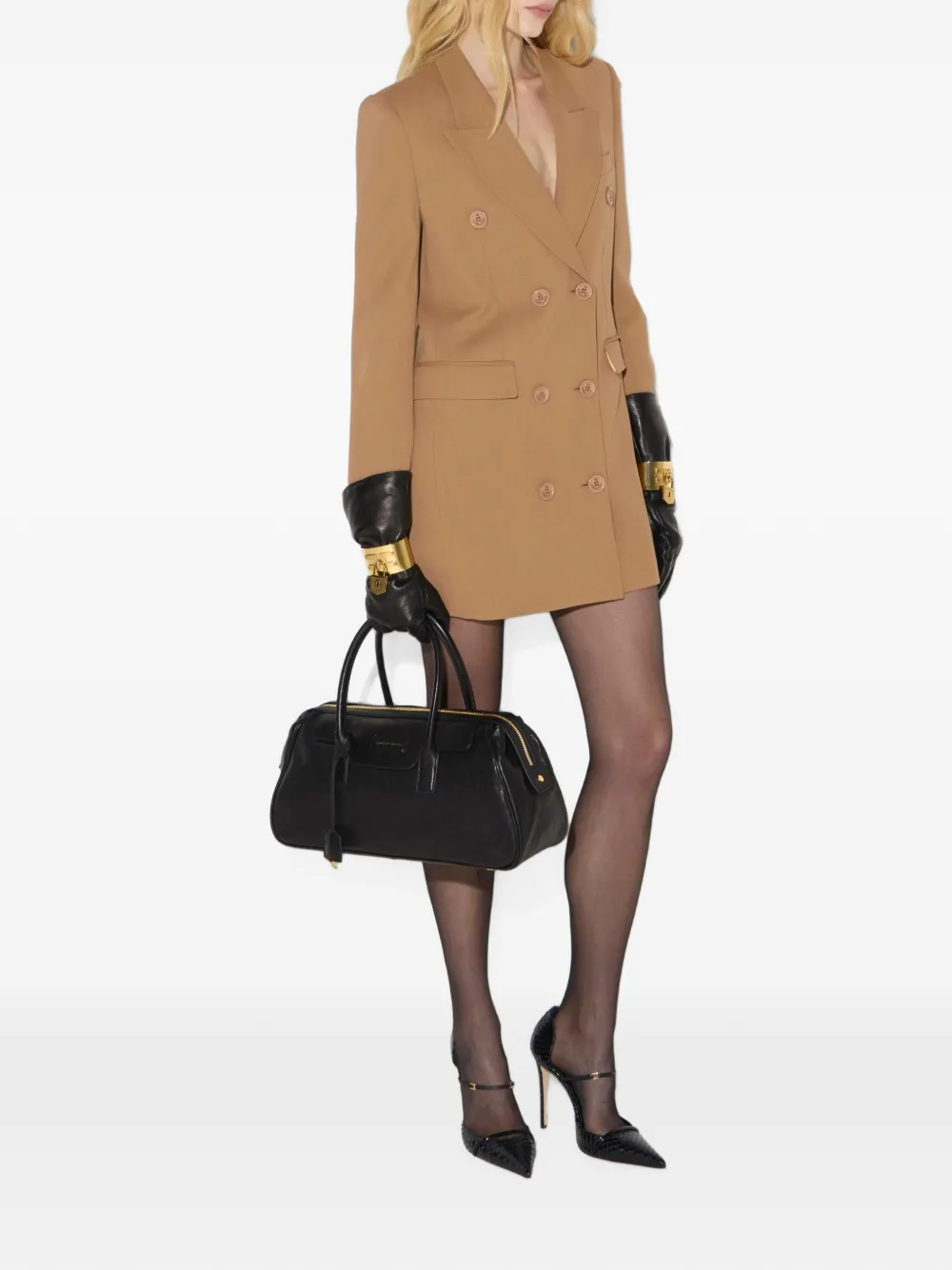 Elisabetta Franchi Gabardine jurk Beige